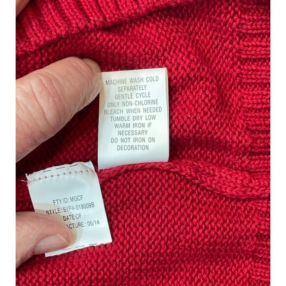 UGLY CHRISTMAS SWEATER Women's Small Red‎ Sweater Embellished Crew Neck Bells - Picture 9 of 14